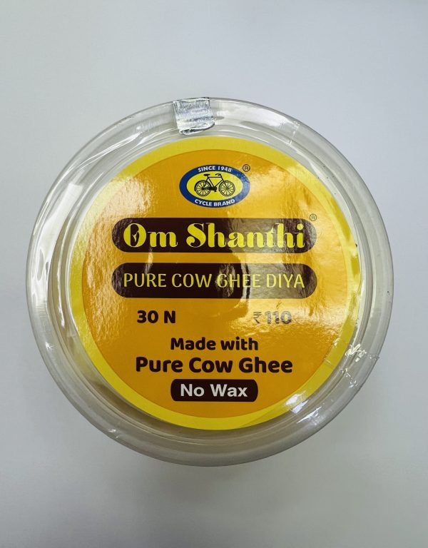 PA0104 Om Shanthi Cow Ghee Diya