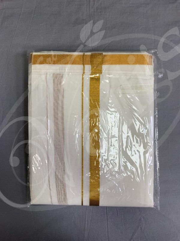 TD0030 Dhoti And Towel Velcro waist  Cotton With Silk Border