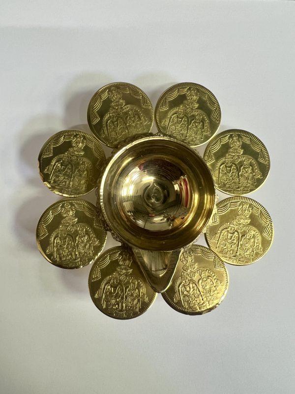 LD0022 Aishwarya Lakshmi Kubera Coin Deepam Brass Vilakku